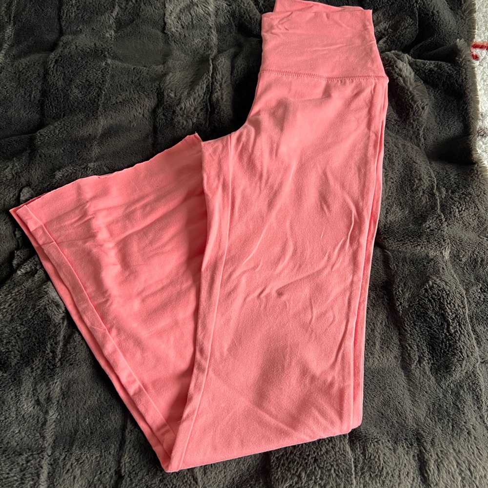 Blush Pink Petite Flared Leggings
